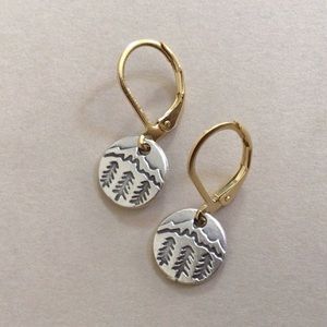 New Sundance Charm Earrings Silver Gold Filled leverback Mountain Pine Tree